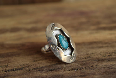 Shadowbox Turquoise ring - Size 7