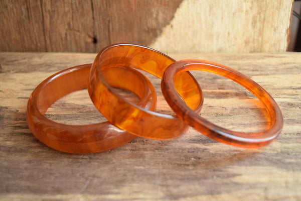 Rootbeer Bakelite Bangle Bracelets - You Pick