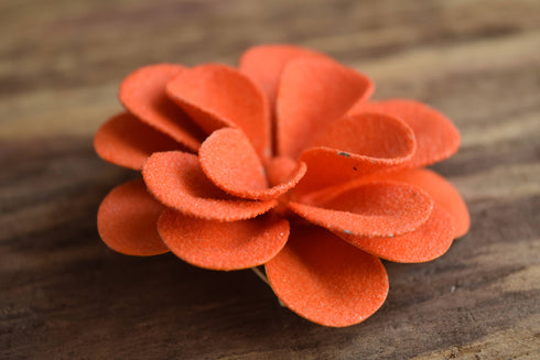 Orange Sugared Flower Brooch