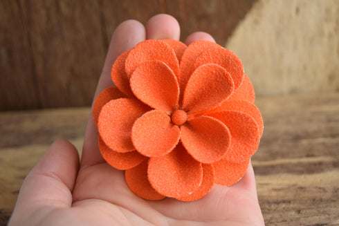 Orange Sugared Flower Brooch