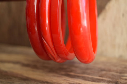 Red Bakelite Bangle Bracelet - You Pick