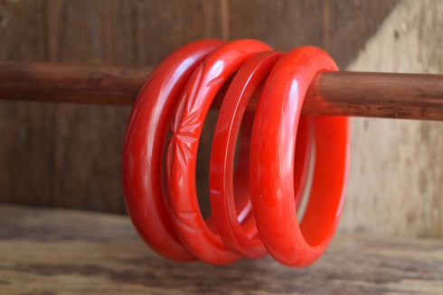 Red Bakelite Bangle Bracelet - You Pick