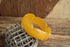 Scalloped Bakelite Bangle in Yellow Swirls