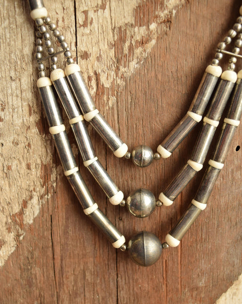 Three Ball Statement Necklace - Bohemian Vintage