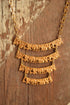 Gold Toned Ladder Necklace - 1970's Textured tiered necklace