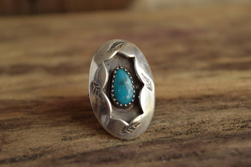 Shadowbox Turquoise ring - Size 7