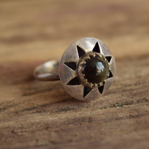 Modernist Cat's Eye Star Ring