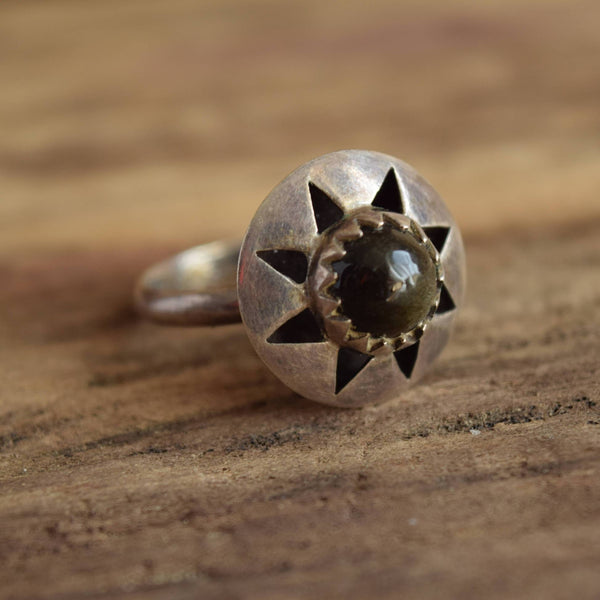 Modernist Cat's Eye Star Ring
