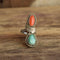 Size 5.5 Turquoise and Coral Ring