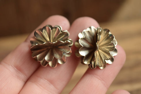 Metal Pom Pom Stud Earrings