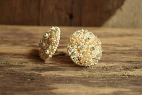 Vintage Bridal Clip On Earrings