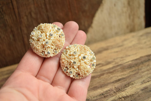 Vintage Bridal Clip On Earrings