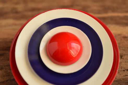 Red White and Blue Mod Circle Brooch