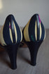 Size 8.5 Navy Striped Fruit Heels - NOS by Bally