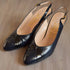 Navy & Black Ferragamo Sling Backs - Size 7 1/2