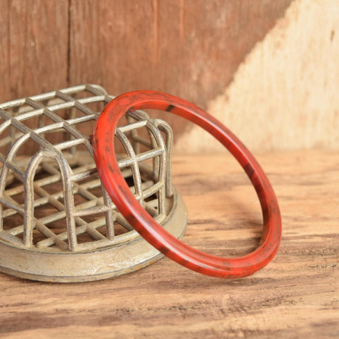 Red and Black Marbled Bakelite Spacer Bangle