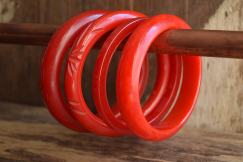 Red Bakelite Bangle Bracelet - You Pick