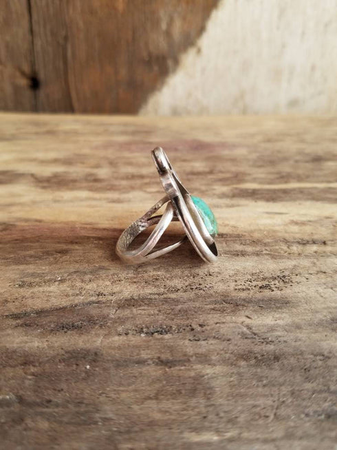 Turquoise Tear drop ring - size 5.75 6