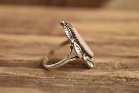 Pink MOP Navajo Ring - Size 9 - Signed Robert Becenti