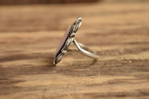 Pink MOP Navajo Ring - Size 9 - Signed Robert Becenti