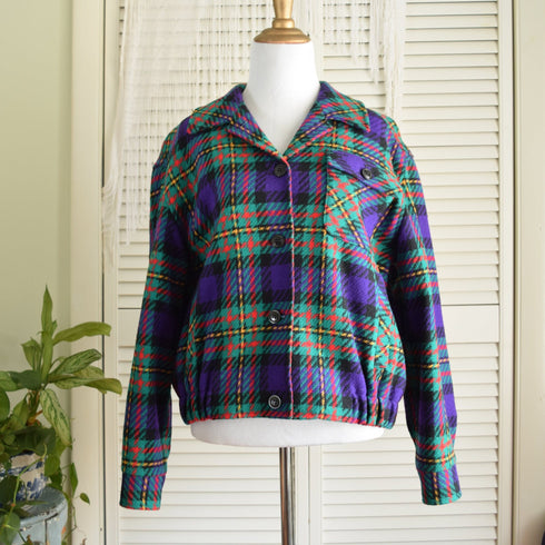 Vintage Purple Plaid Jacket Pendleton Knockabouts