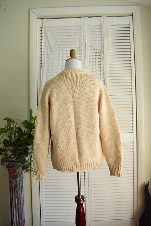 Beige Cable knit Cardigan - Small / Medium