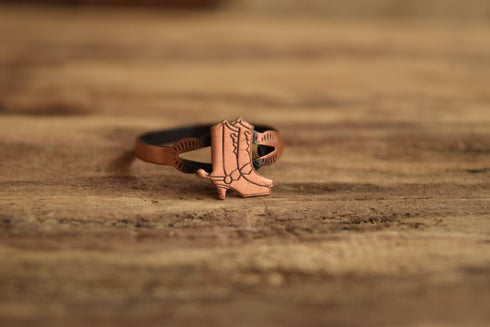 Cowboy Boot Ring - Size 7-11 Adjustable
