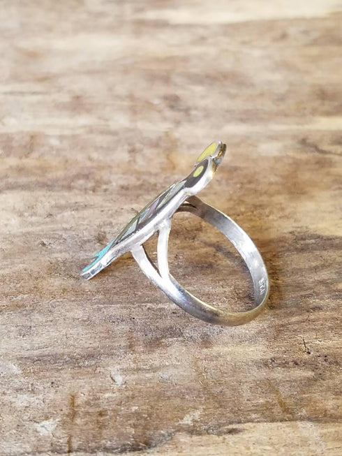 Bird Shaped Ring - Size 6.5 Mexico Sterling - Parrot Shaped Ring