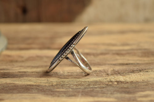 Long Marquise Onyx Ring - Size 6