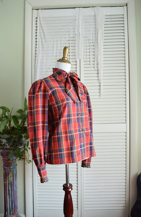 Red Plaid Pussy Bow Shirt - Levi Strauss & Co