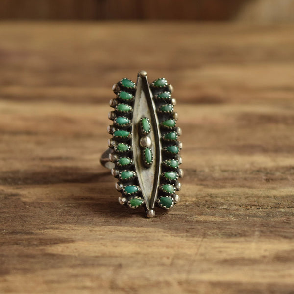 Green Turquoise Size 5 3/4 (Tight Size 6) Multistone Zuni ring