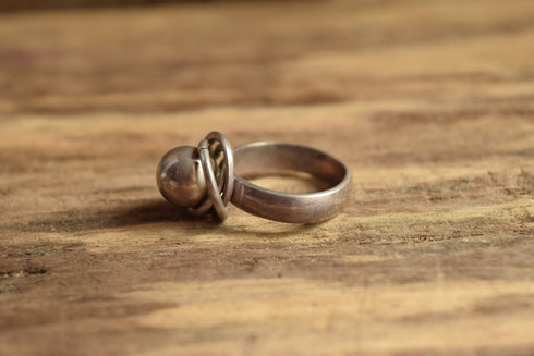 Modernist Ball Ring Size 9 with rings