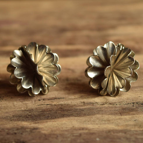 Vintage Metal Pom Pom Earrings
