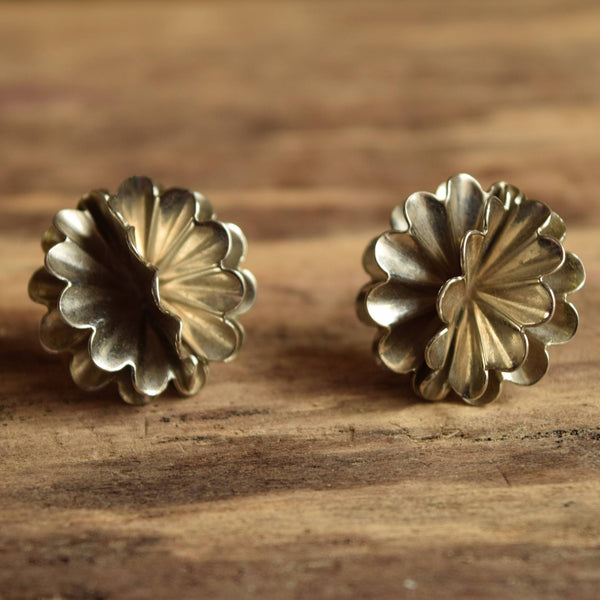 Vintage Metal Pom Pom Earrings