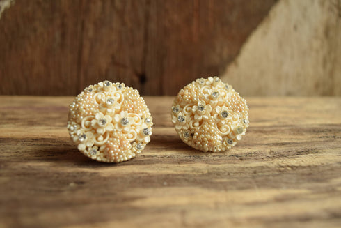 Vintage Bridal Clip On Earrings