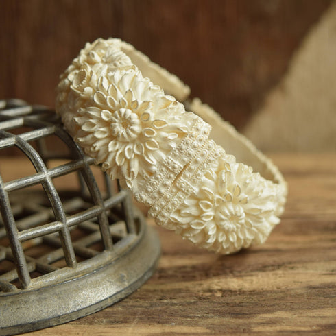 Floral Clamper Bracelet Vintage Wedding - Bridal Jewelry