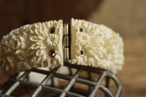 Floral Clamper Bracelet Vintage Wedding - Bridal Jewelry