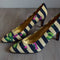 Size 8.5 Navy Striped Fruit Heels - NOS by Bally