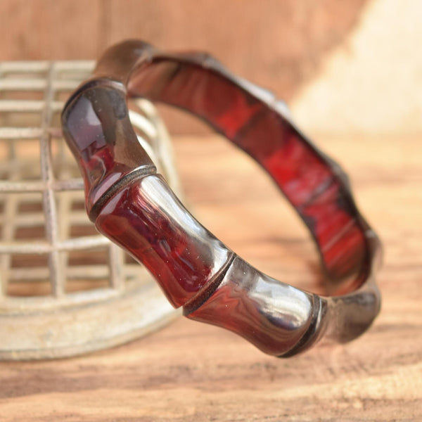Red Prystal Bamboo Bakelite
