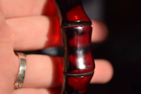 Red Prystal Bamboo Bakelite