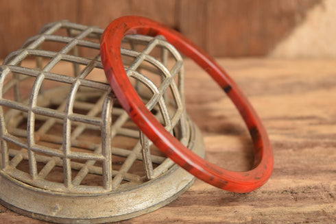 Red and Black Marbled Bakelite Spacer Bangle