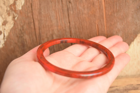 Red and Black Marbled Bakelite Spacer Bangle