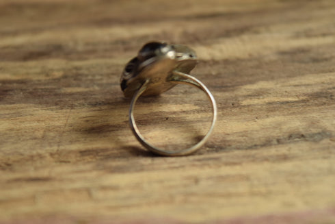 Dual Black Onyx Ring Size 6 3/4 Native American