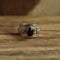 Wide Band Floral Onyx Ring Size 7 1/4