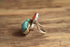 Turquoise Nugget and Coral Ring Size 7 1/4