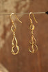 Open work Gold Toned Earrings