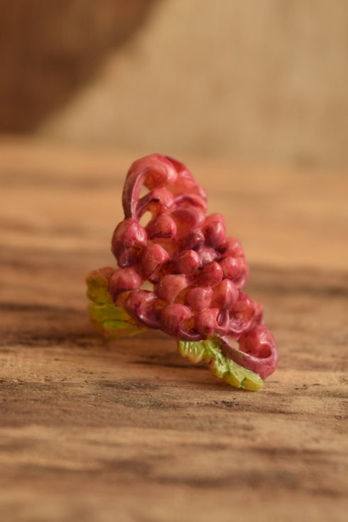 Size 7.5 Ruby Painted Celluloid Flower Ring