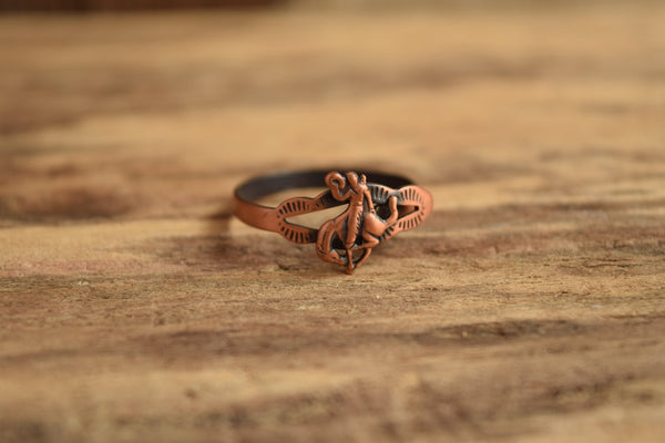 Rodeo Cowboy Copper Ring - Size 7-11 Adjustable