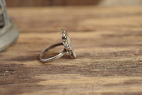 Sunface Inlay Zuni Ring - Size 7 3/4