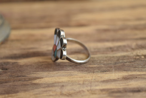 Sunface Inlay Zuni Ring - Size 7 3/4